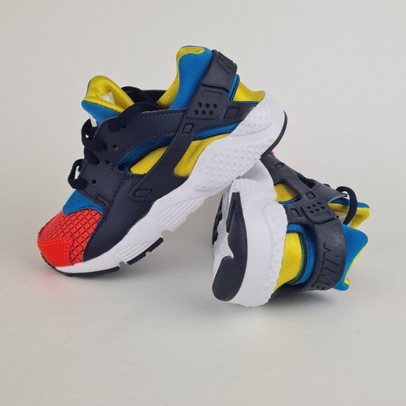 Nike Huarache Run Now PS Bright Crimson Running KIDS Shoes - Picture 9 of 11